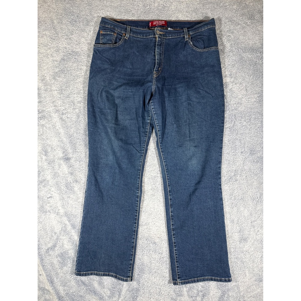Levis 550 Classic Relaxed Boot Cut Stretch Jeans Womens 16M Medium Wash Blue